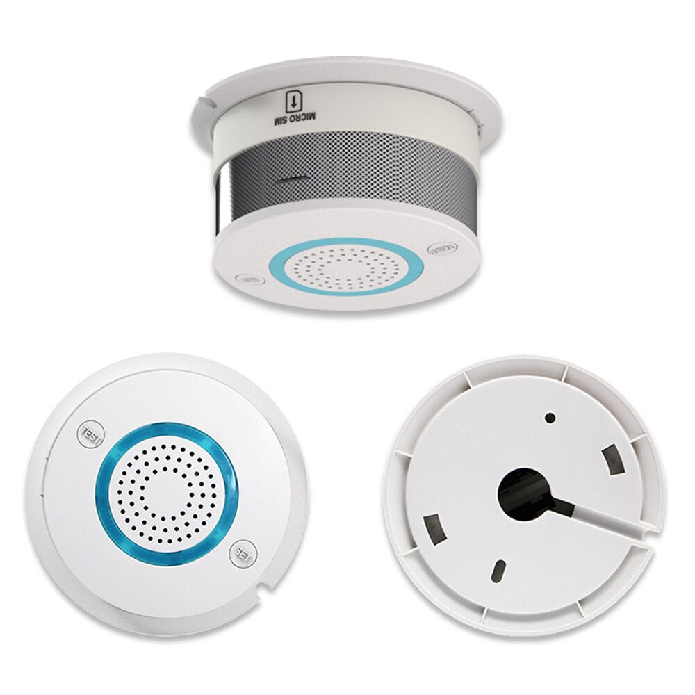 Smart Home Security Wireless Fire Smoke Detector Alarm GSM GPRS SMS Alarm System US Plug 100-240V