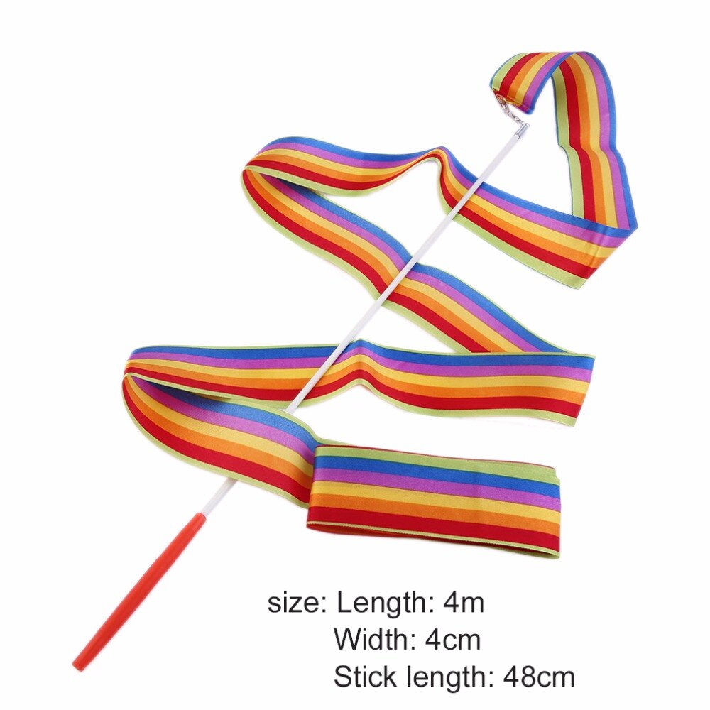 4m universele gym danslinten ritmische kunst gymnastiek streamer twirling rod stick dansvoorstelling accessoires op voorraad