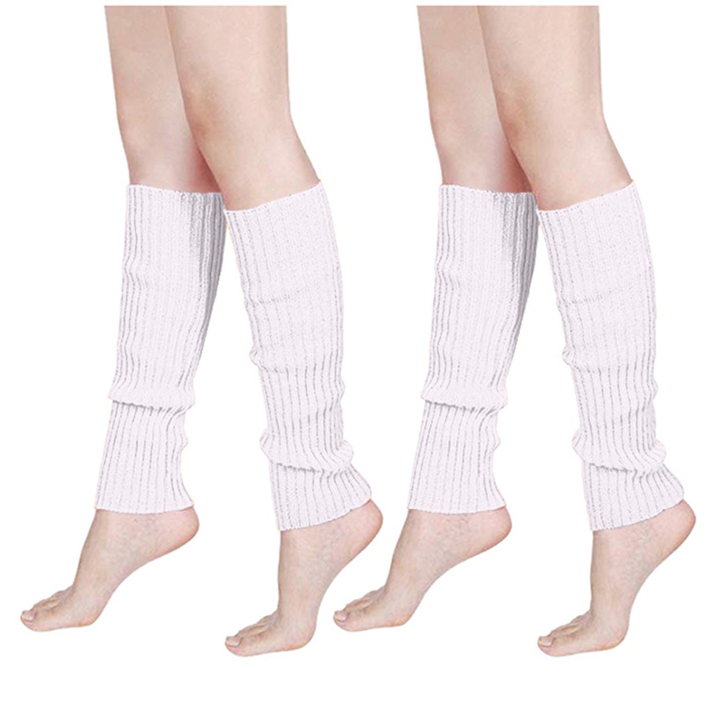 Frauen Männer Fluoreszenz Farbe Streifen Stiefel Manschetten Wärmer betroffen Bein Partei Strümpfe bein wärmer Winter calentadores de pierna mujer: Weiß