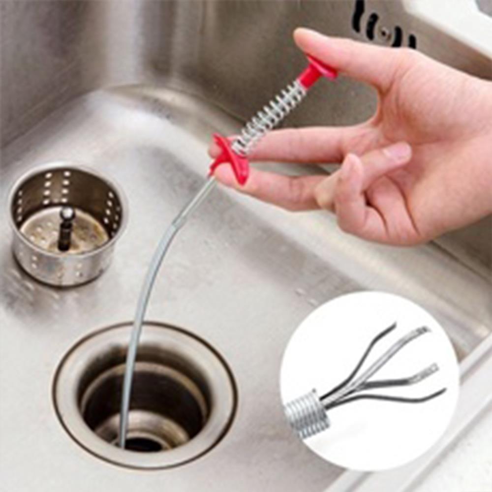 Drain Drain Clog Remover Pipeline Dredge Hook Cleaner Cleaning Tools for Kitchen Pp Easy To Operate 60cm Power Plumbing Suction