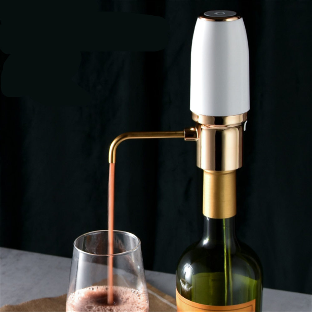 USB Electric Wine Decanter Smart Fast Decanting Wine Dispenser Automatic Wine Pump White Portable Decanter Quick Wine Aerator