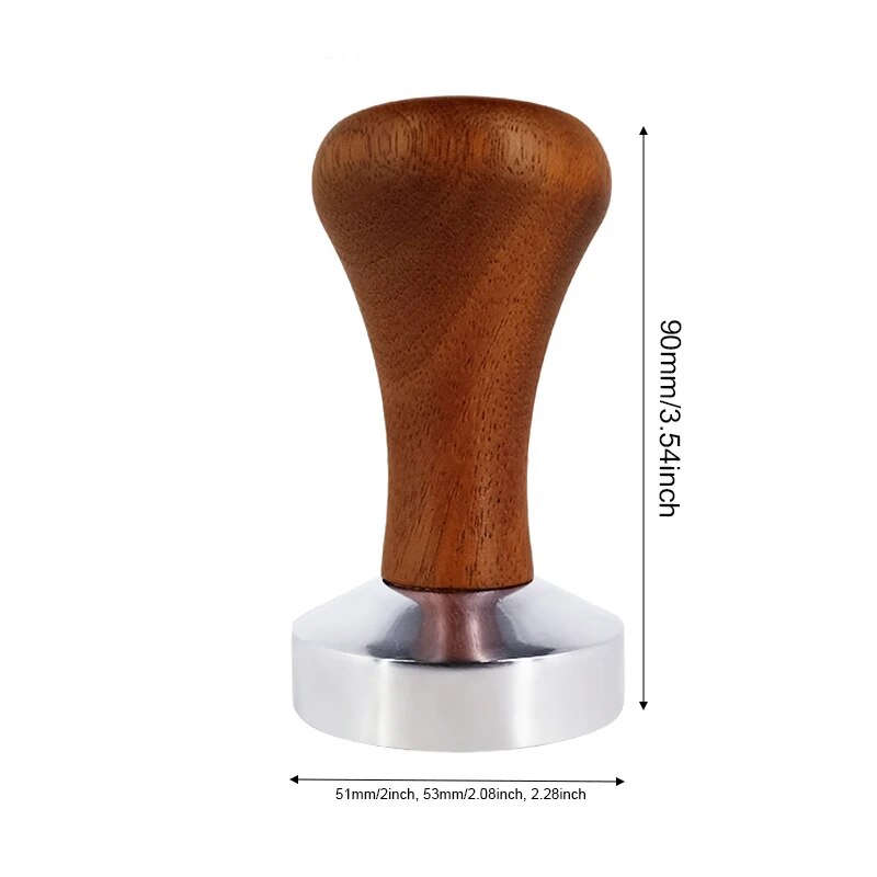 51mm 53mm 58mm espresso tamper koffie barista platte koffie tamper met houten handvat