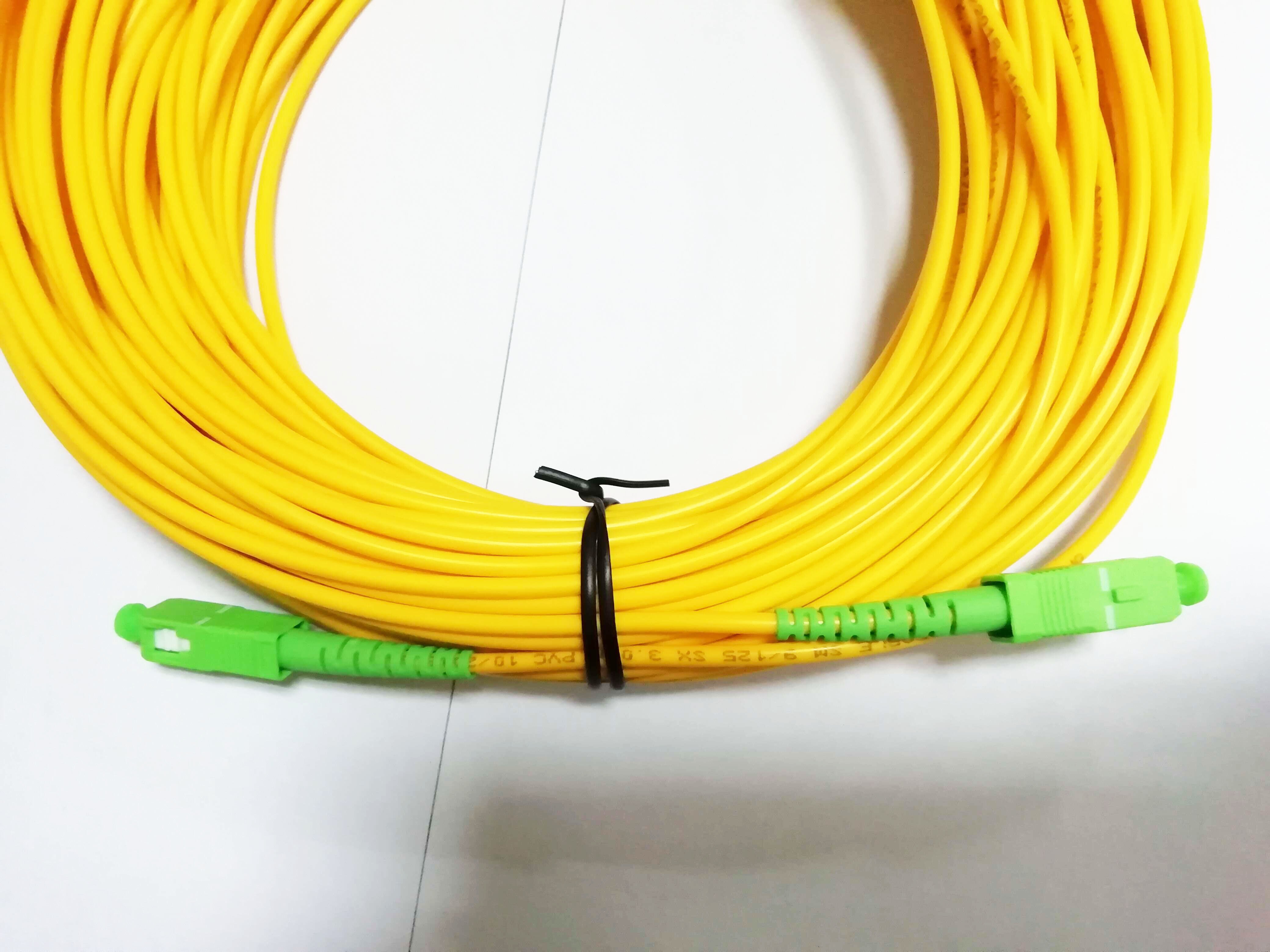SM SX PVC 3mm 30 Meters SC APC Fiber Optic Jumper Cable SC/APC-SC/APC Fiber Optic Patch Cord