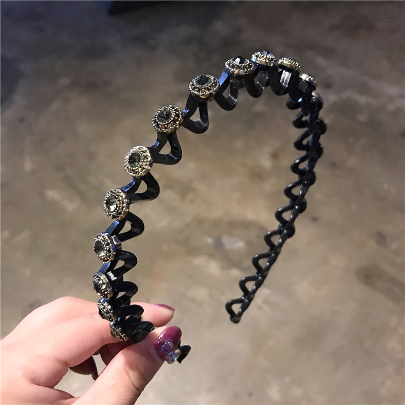 Hair Accessories Flower Rhinestone Pearl Non-Slip Hairbands Elastic Headband Women Hair Hoop Bands Bezel Girls Headdress