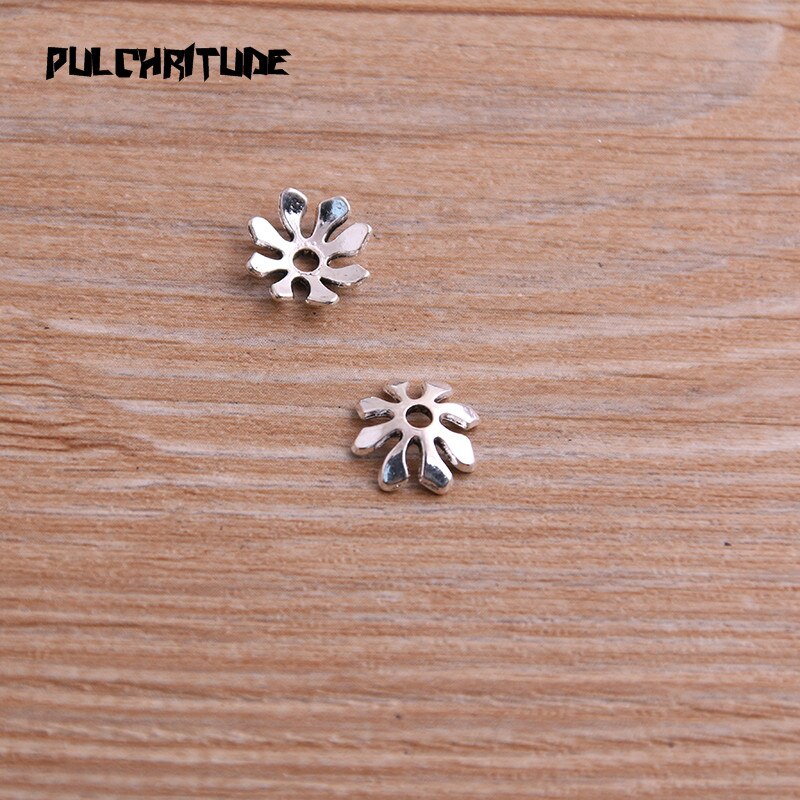 60pcs 3*10*11mm Two Color Bead Caps Charm Hollow Small Flower Pendants Jewelry Accessories DIY Receptacle Charms