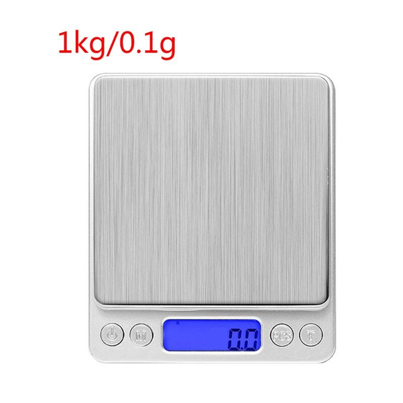 Digital Kitchen Scale Mini Pocket Stainless Steel Precision Jewelry Electronic Balance Weight Gold Grams (3000gx0.1g): 1000g
