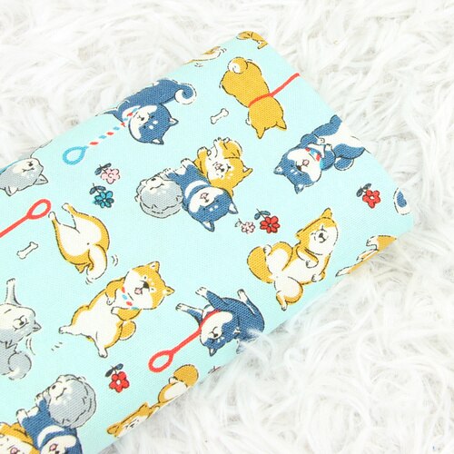 110 x 45cm dikke katoenen stof per meter schattige dieren shiba inu print stof tissus telas stoffen tecido handgemaakt naaien patchwork diy: Katoenen stof 3