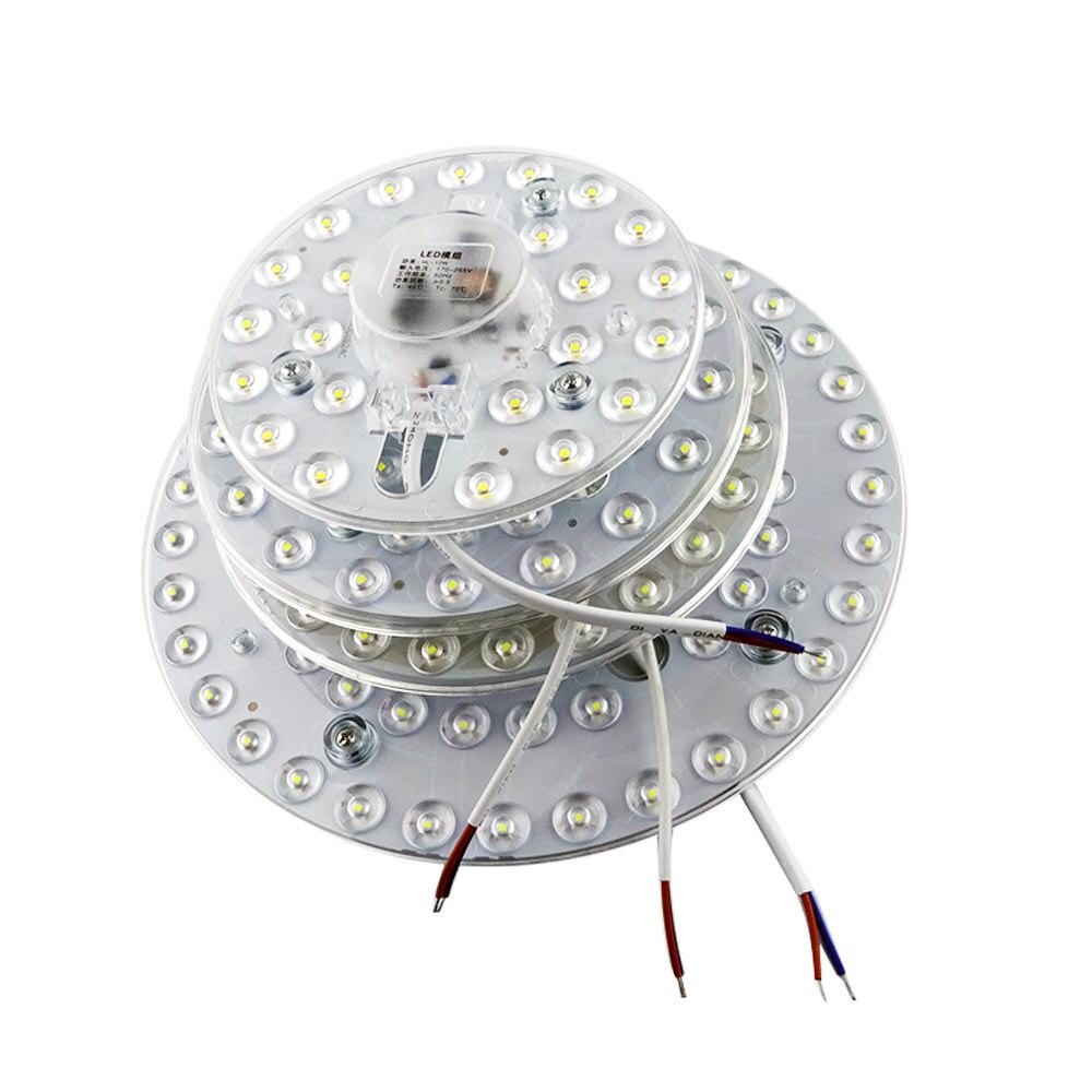 10 Stks/partij Ac 220V Led Module 2835 Geïntegreerde Lont Lamp Panel 12W 18W 24W 36W ronde 6000K Witte Lichtbron Voor Plafondlamp