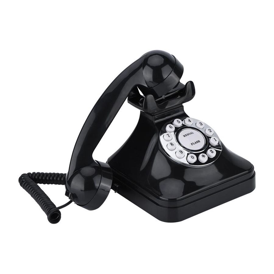 WX-3011 Retro Vintage Telephone Black Multi-Function Plastic Number Storage Home Office Telephone Wired Fixed Landline Phone