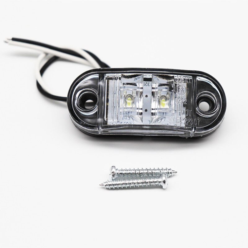 Luces LED de posición lateral de 12V/24V, luces externas de advertencia para coche, remolque, camión, lámparas de color blanco, 2 uds.