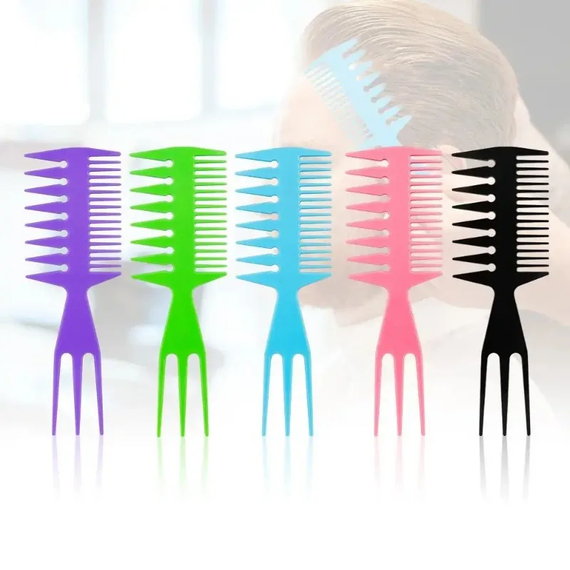 Double Side Tooth Combs Fish Bone Shape Hair Brush Barber Hair Dyeing Cutting Coloring Brush Man Hairstyling Tool