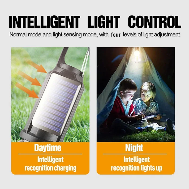 Outdoor USB oplaadbare LED-lampen Hoge helderheid Noodverlichting Hook Up Camping Vissen Draagbare lantaarn Nachtverlichting