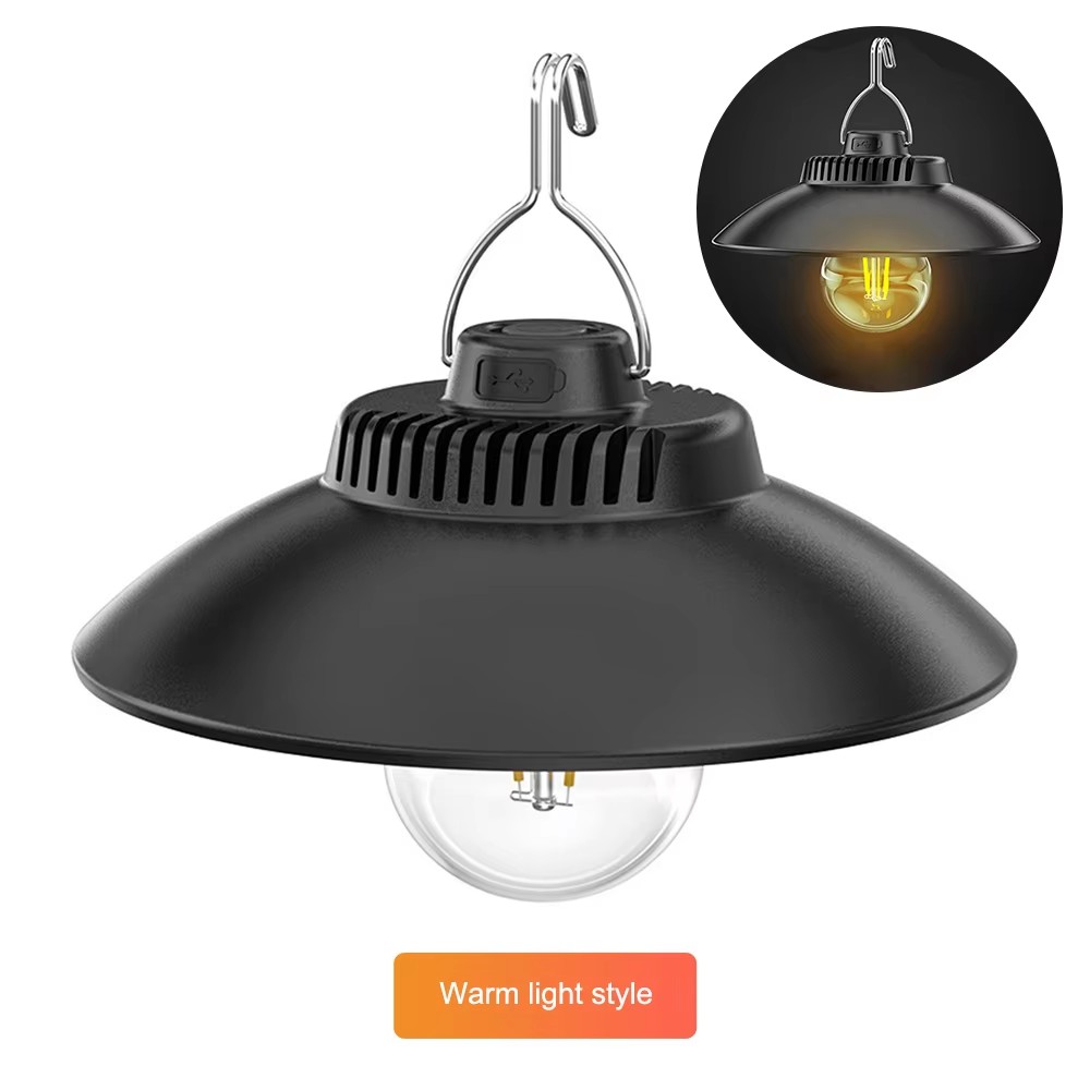 Linterna Retro para acampar, lámpara LED recargable por USB para tienda de campaña, luz impermeable para acampar, luz colgante para jardín al aire libre, lámpara para camino de calle y césped: 2,5 W