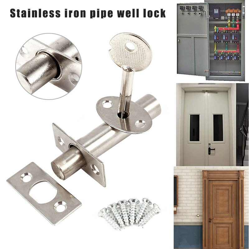 Novel 2Set Stainless Steel Security Door Bolts with Fitting Star Key Secure Strong Dead Lock