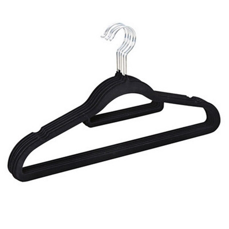 5pcs Non-Slip Velvet Hangers Suit Hanger Ultra Thin Space Saving 360 Degree Hook Strong and Durable Clothes Hanger: 5pcs BK