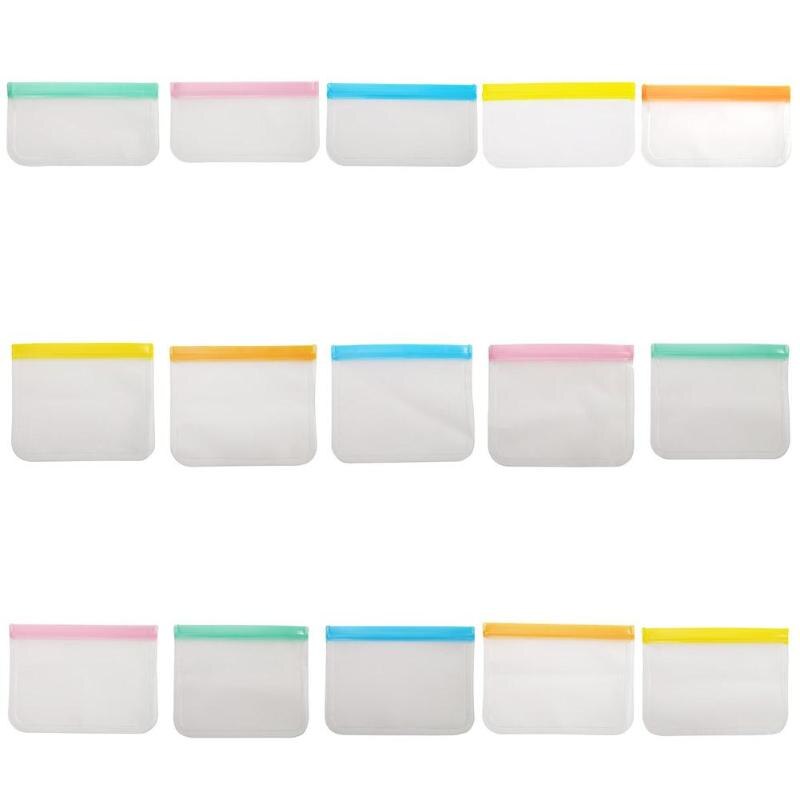 Reusable Silicone Food Storage Bags Leakproof PEVA Fruit Food Freezer Bag Fruit Meat Milk Organizer Ziplock Kitchen Supplies