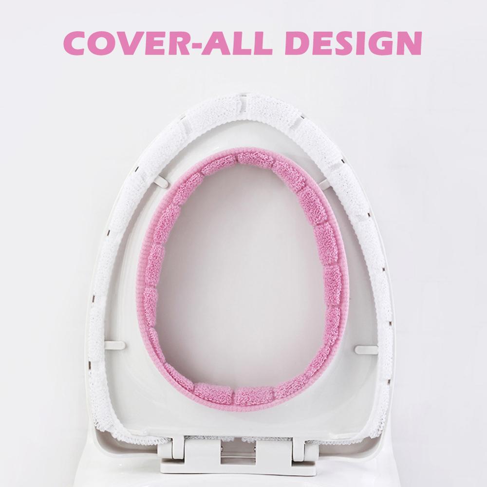Juego de fundas de asiento de inodoro Universal, cálido, suave y lavable, tapete para decoración del hogar, funda de asiento, accesorios para tapa de inodoro