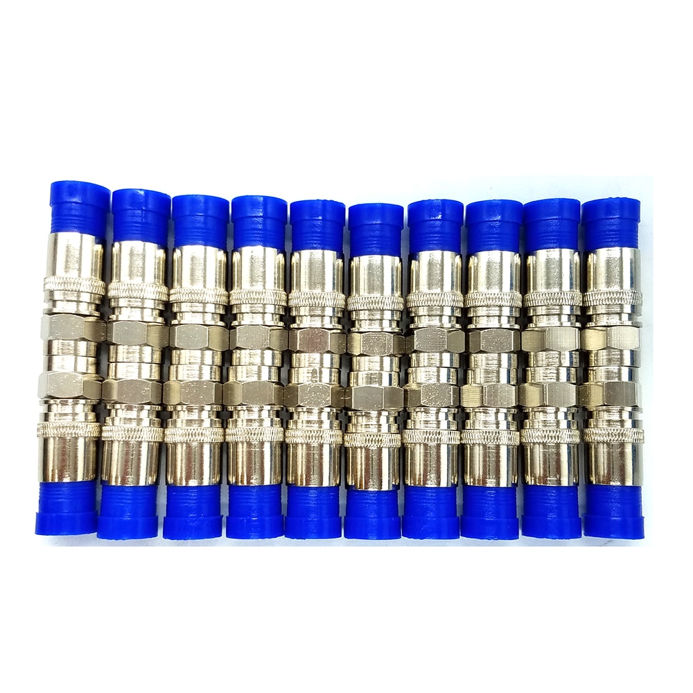 Coax Cable Crimper Coaxial Compression Tool Kit RG59/RG6 Cable TV Crimping Tool Set Wire Stripper with 20 F Heads Connectors