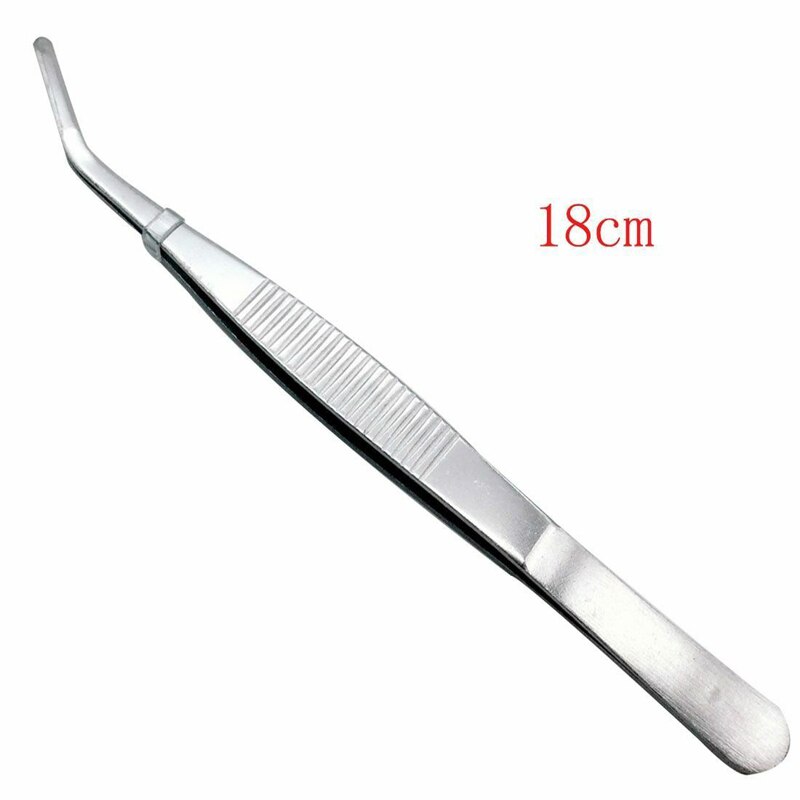 Flere typer kokken plating pincet præsentation rustfrit stål tang køkken tilbehør bbq grill mad klip: Albue 18cm