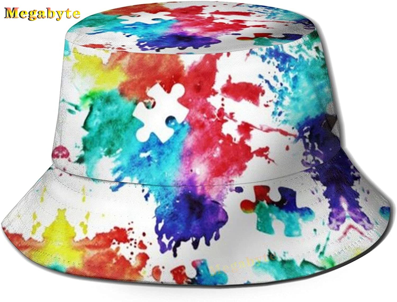 Autism Bucket Hats Autism Awareness Fishman Hat Summer Travel Beach Sun Hat Outdoor Fisherman Cap: black