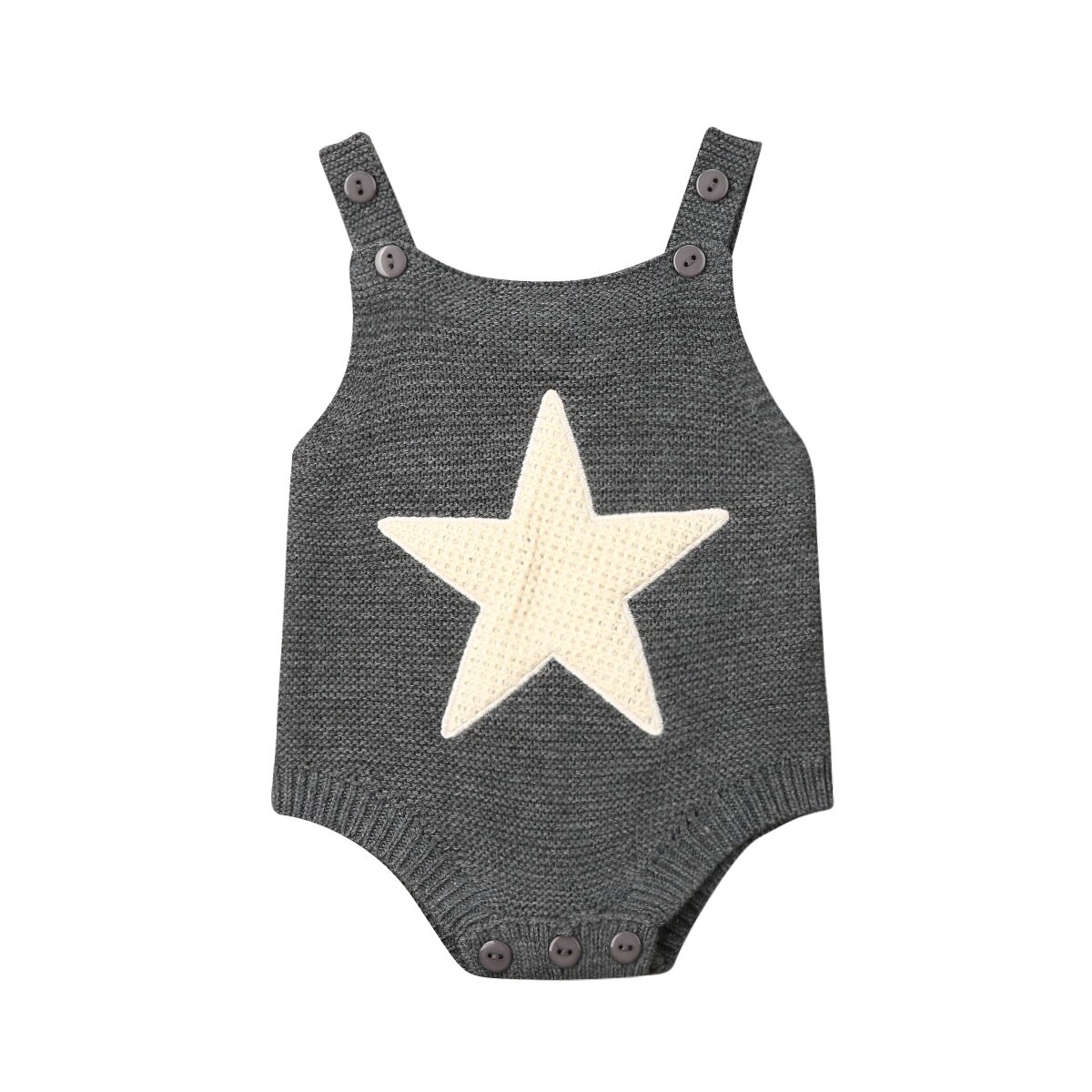Baby Baby Boy Meisje Gebreide Romper Jumpsuit Outfits Kleding: Grijs / 3M