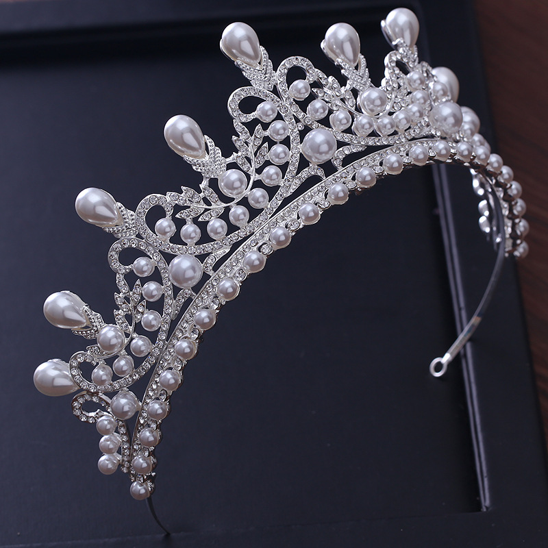 Diadèmes et couronnes de luxe CZ perle princesse Pageant fiançailles accessoires de cheveux de mariage pour bijoux de mariée brillant couronne de cristal