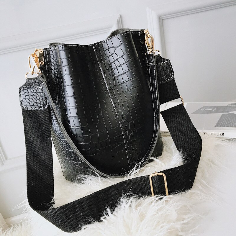 neue Bote Tasche Krokodil Schulter Tasche Geldbörsen und Handtaschen Frauen Tasche Frauen Handtaschen: schwarz