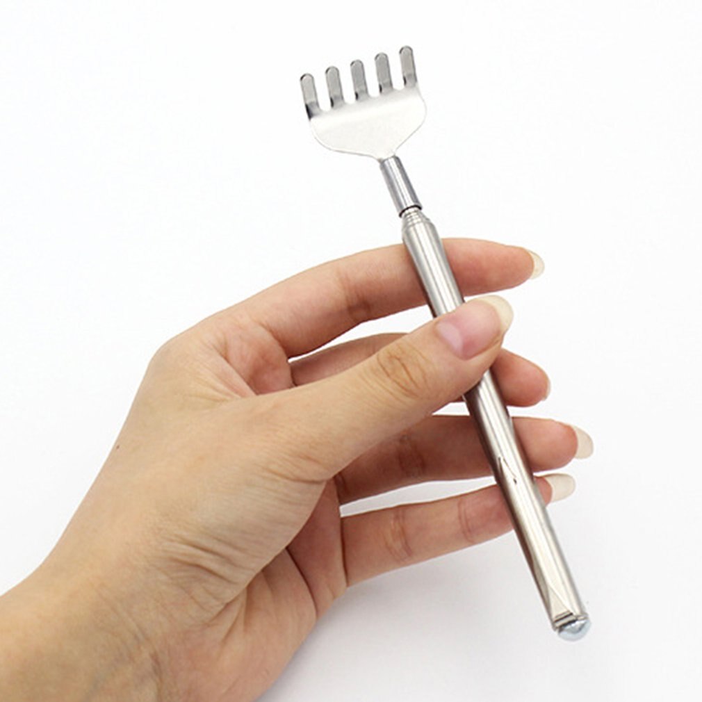 Télescopique extensible Gratte-Dos En Acier Inoxydable Portable Télescopique Extensible de Poche Pratique Clip Stylo Gratte-Dos