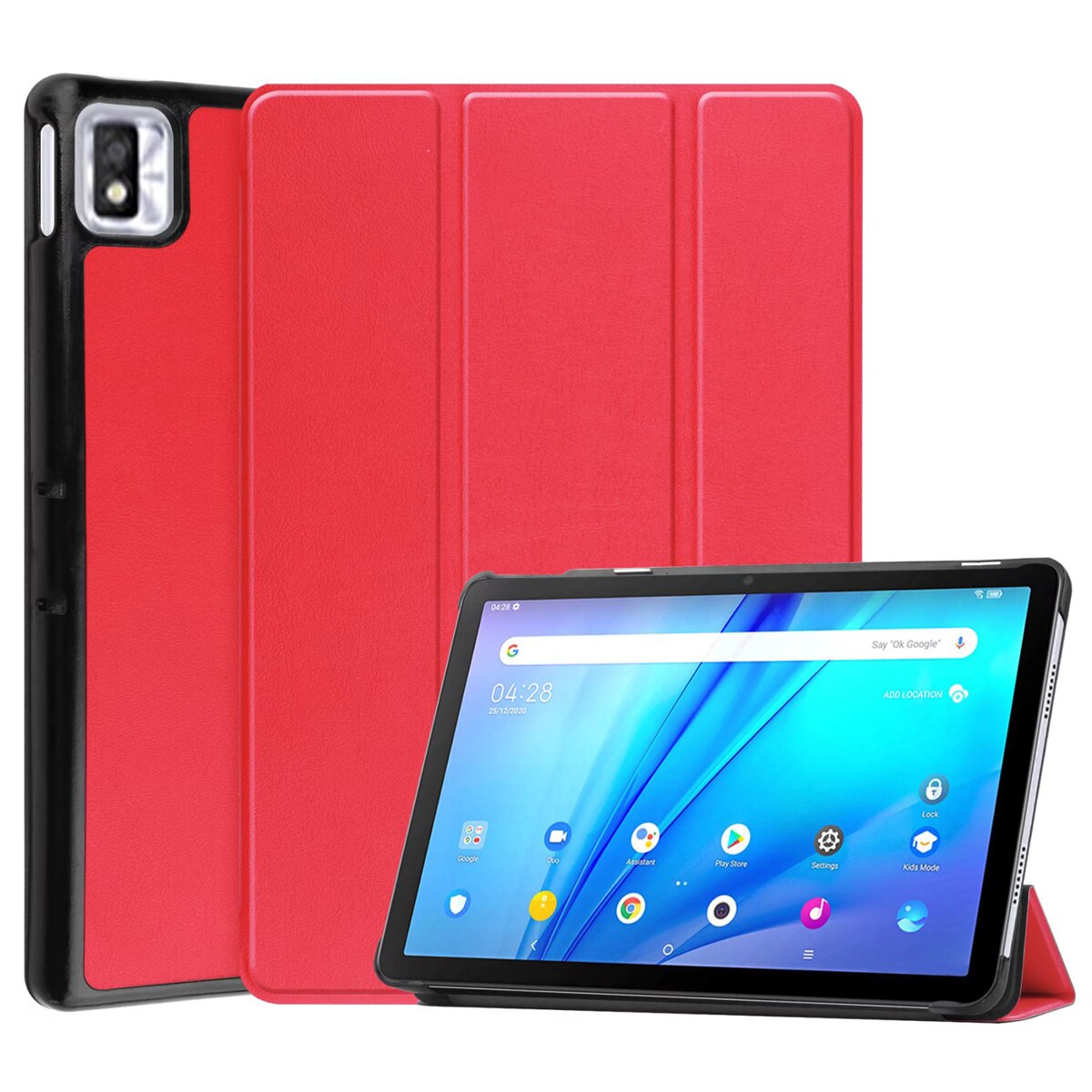 For TCL Tab 10s 9080G 10.1 inch Tablet Case Kids Magnetic Folding Smart Cover Funda for TCL 10 9081X 10.1inch Tablet Cover: Red