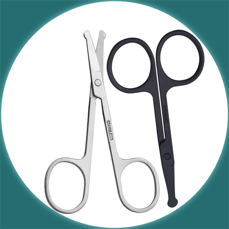 Nose Hair Scissors Mini Stainless Steel Round Head Beauty Trimmer Nose Hair Trimmer Portable Ergonomics Nose Hair Cutter