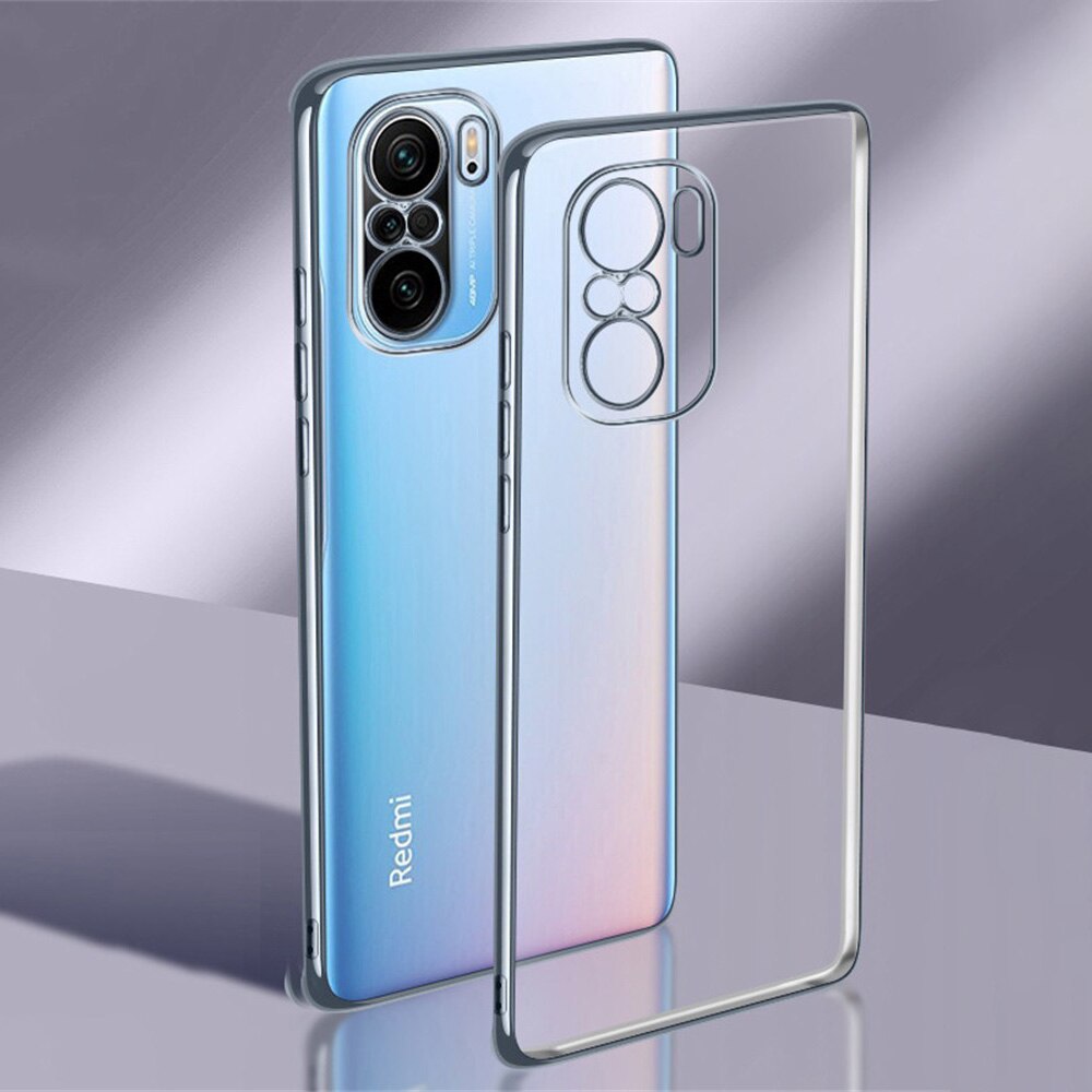 2021 custodia per telefono di lusso per Xiaomi Redmi Note 10 5G Clear Soft TPU Camera Protection Note10Pro Fashion Back Cover Fundas: Redmi Note 10 5G / Silver