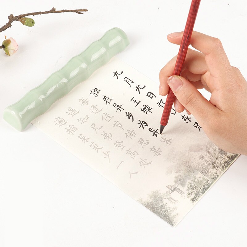 Presse-papier classique avec repose-pinceau pour adulte, stylo de calligraphie chinoise, peinture à l&#39;encre, poterie créative en céramique,