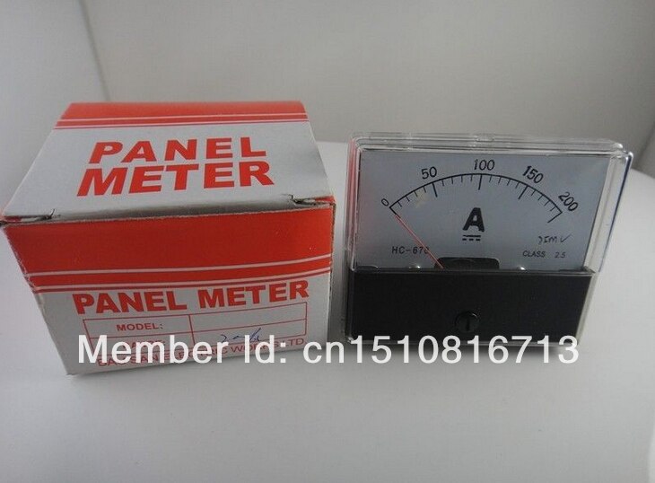 Analog Amp Panel Meter Current Ammeter DC 0-200A