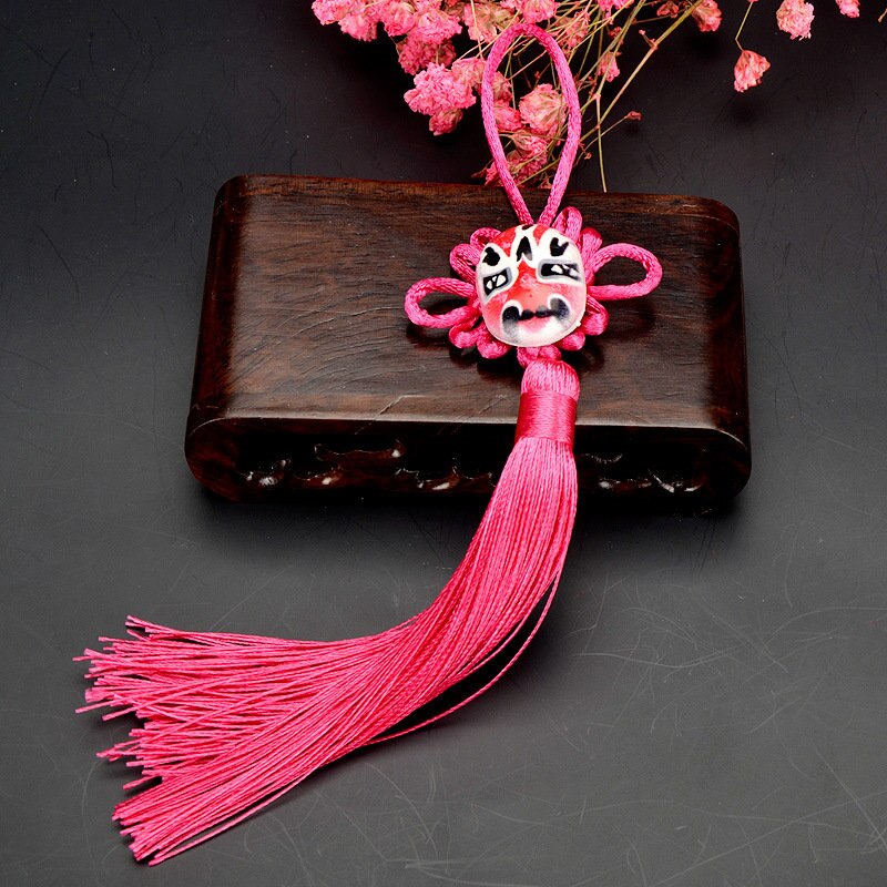 2 stuks facebook chinese knopen kwastjes diy sieraden gordijn kleding decoratieve accessoires autosleutels tas hanger knutsel kwastjes: Roze