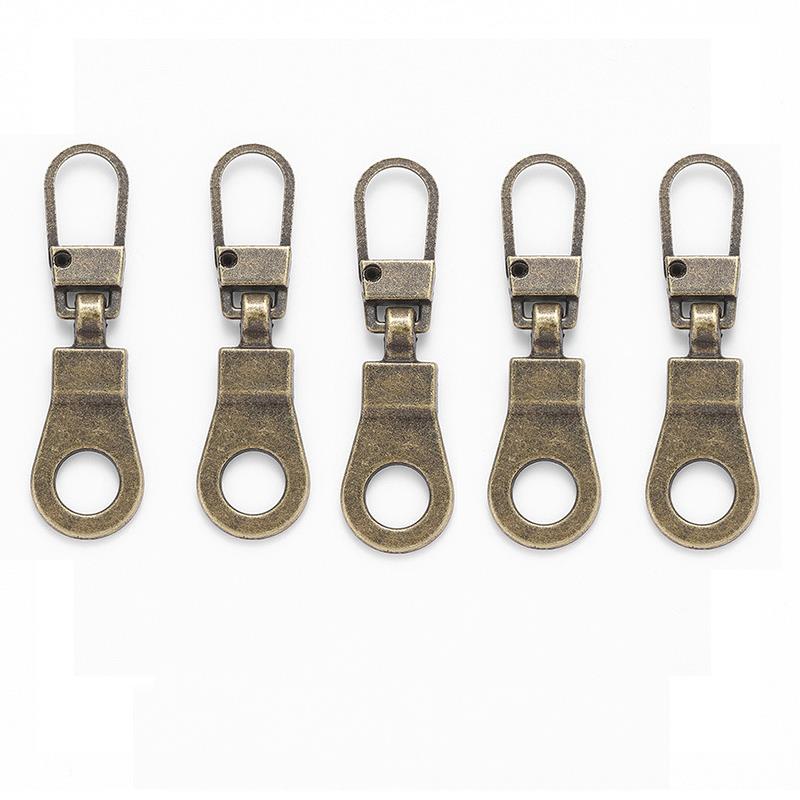5pcs Detachable Metal Zipper Puller Universal Instant Repair Kit Zipper Sliders Head Repair Kit For Clothing Jacket Sewing Tools: Orange