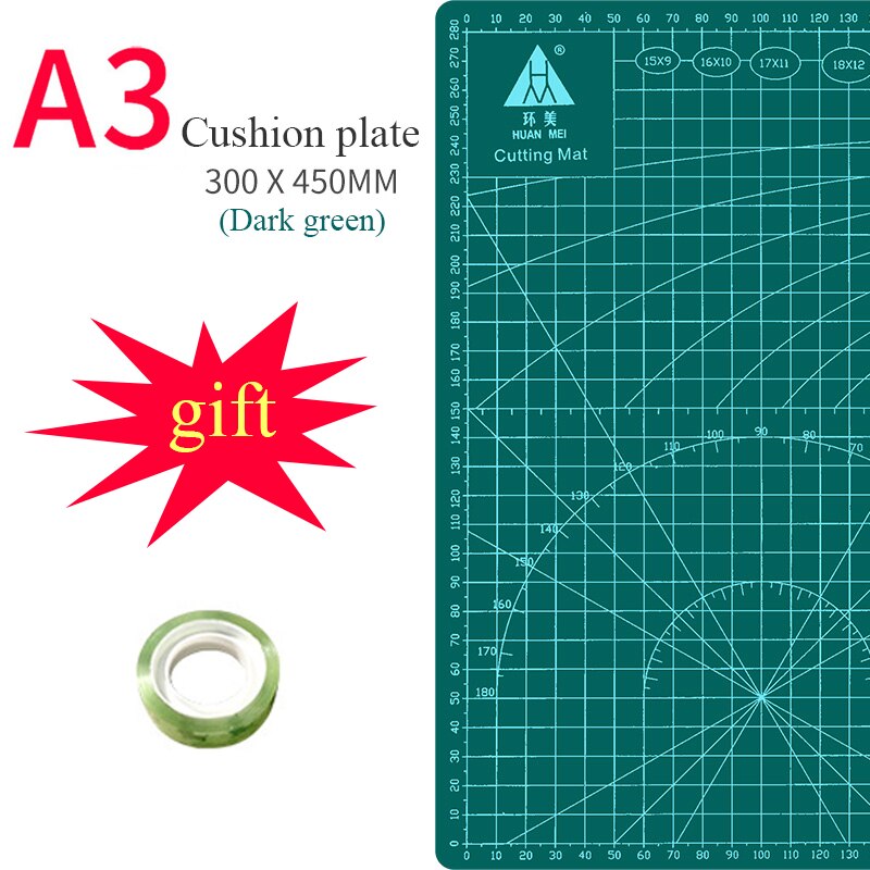 A3 Cutting Mats Board DIY Cushion Board Large Handwritten Test Paper Drawing Beauty WorkbeScaling Model Rubber Seal Engraving: green / A3 Mat