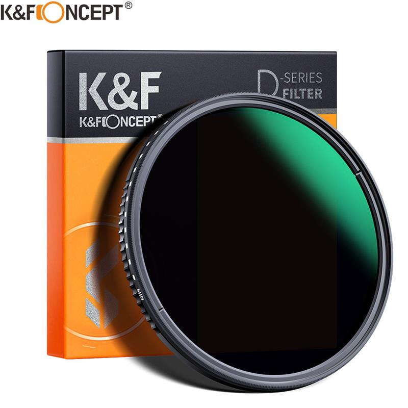 K &amp; F Concept-filtro de lente de cámara ND3-ND1000 ND, Variable con 24 capas, 9 topes, densidad neutra de 49mm, 52mm, 67mm, 72mm, 77mm y 82mm