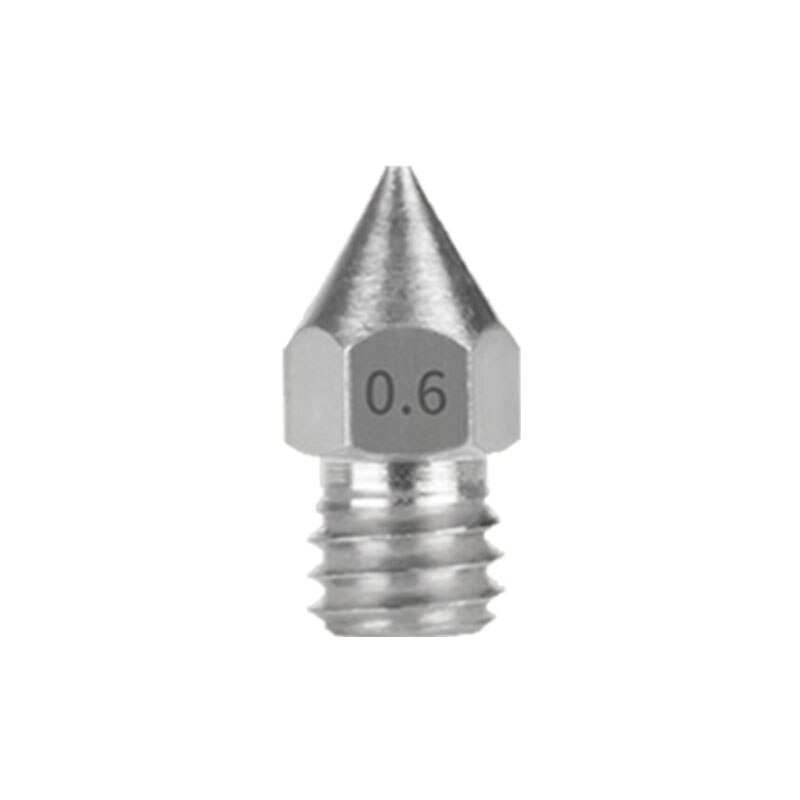 M6 Schroefdraad Roestvrij Staal MK8 Nozzle 0.2 0.3 0.4 0.5 0.6Mm Voor 1.75Mm Filament 3D Printer Extruder CR10 CR-10S Ender 3/ 5: 0.6mm 5Pcs