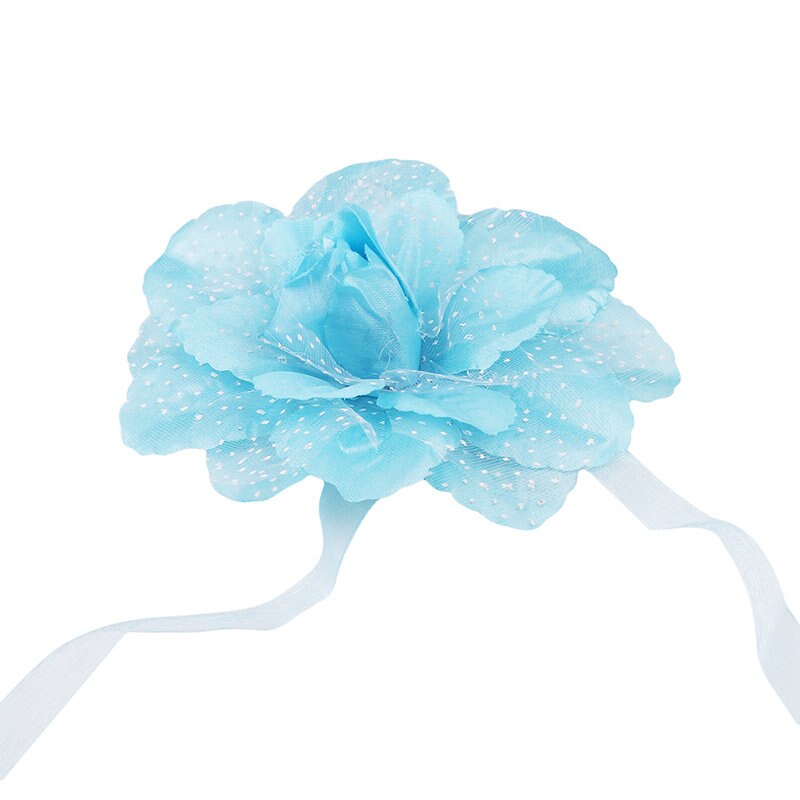 1pc pioenroos bloem gordijn clip-on stropdas band touw huisdecoratie gordijnen achterkant houder stropdas houder clip doek bloem: Blauw