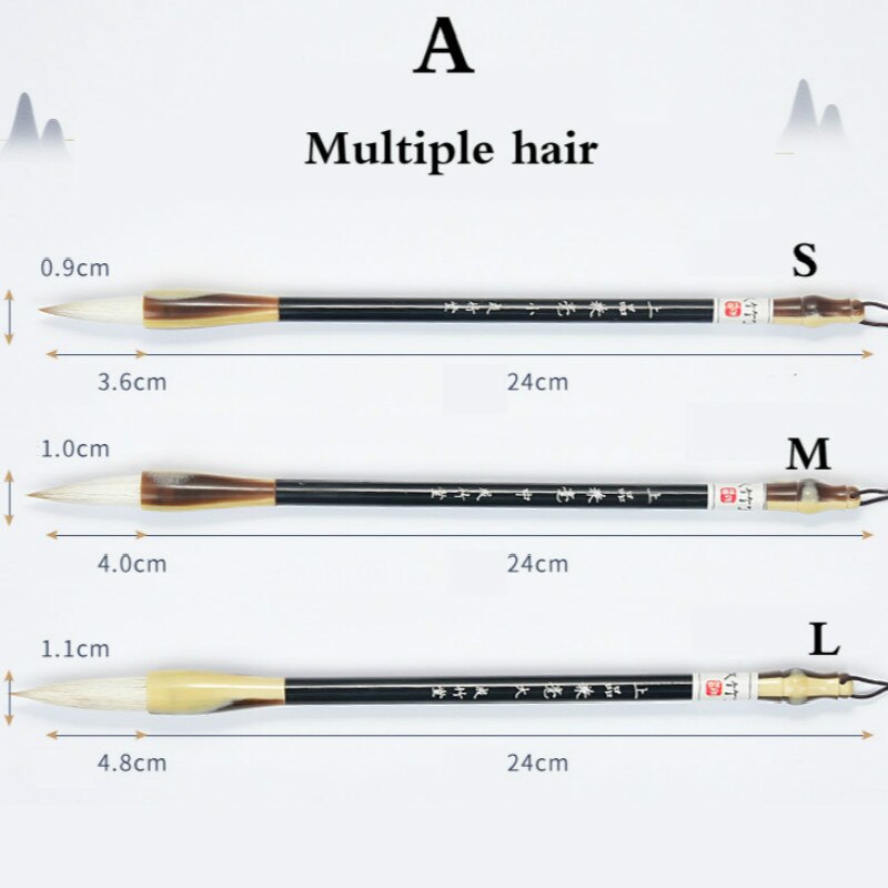 Wolf Hair Brush Pen Set Caligrafia High Grade Adult Calligraphy Brushes Pen Chinese Ink Painting Writing Brushes Set Tinta China