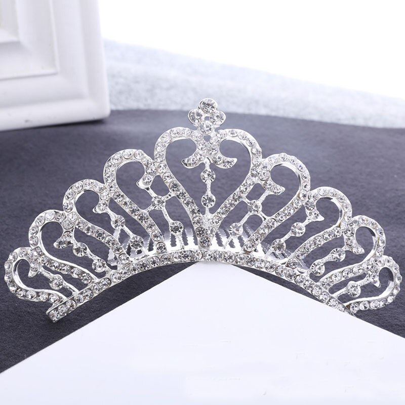 FORSEVEN Mini Silber Farbe Perle Strass Kristall Frauen Mädchen Prinzessin Diadem Hochzeit Haar Kamm Stil Tiara Krone Haar Schmuck: Style 17