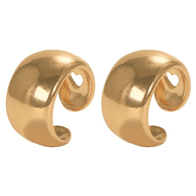Charme imiteret perle øre clips til kvinder trendy guld c-formet bred øre manchet clip on øreringe krystal øre cuffs smykker: 20695