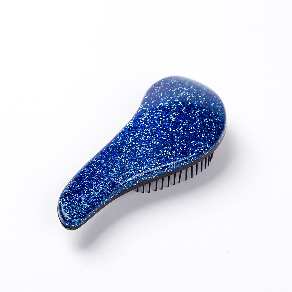 1pcs Anti-static Hair Brush Comb Styling Tools Electroplate Detangling Massage Combs For Salon Styling Hair Brush Straightene: Blue