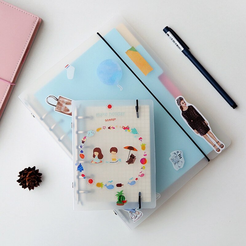 Classeur à anneaux A5, A6, A7, reliure à spirale créative, papier de remplissage séparé, planificateur de réception, sac de rangement de cartes