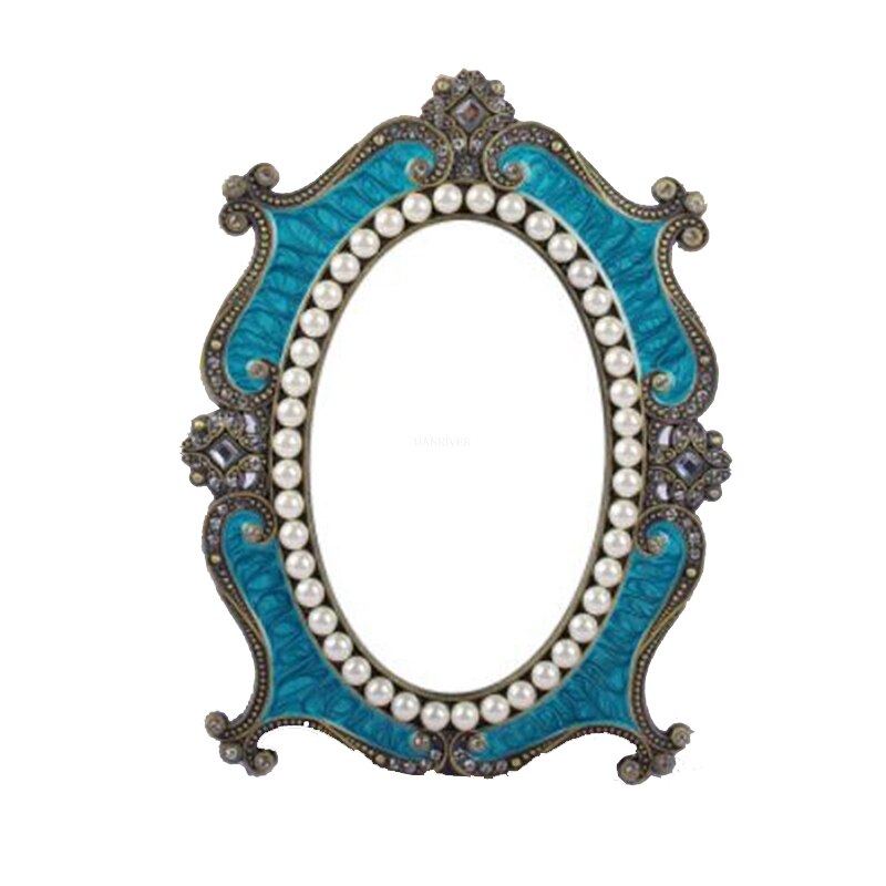 Europeisk vintage speil, sminkespeilets prinsesse, bordbord mesa speil soverom toalett glass stort