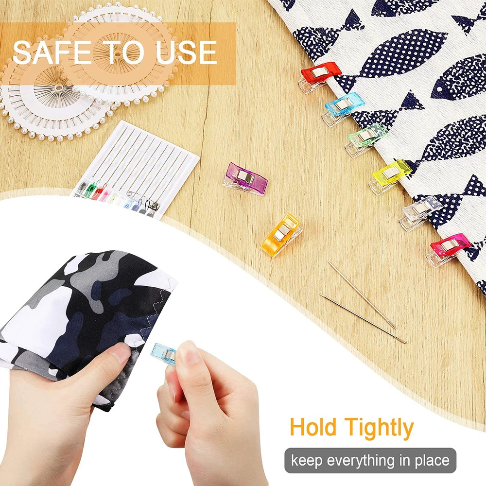 50PCS Multipurpose Sewing Colorful Plastic Craft Crocheting Knitting Safety Assorted Color Binding Clips Paper