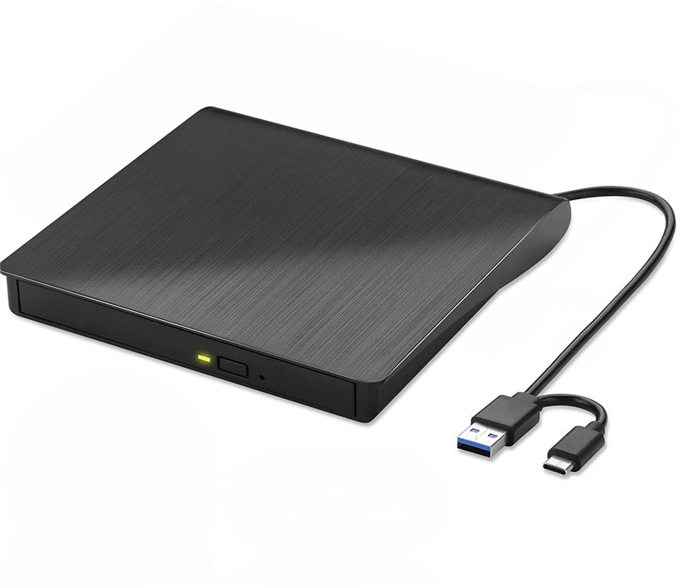 2 in 1 Type-C USB 3.0 External DVD Drive Reader Portable Ultra Slim DVD-RW CD Player Burner Writer Reader For Laptop Desktop PC: green
