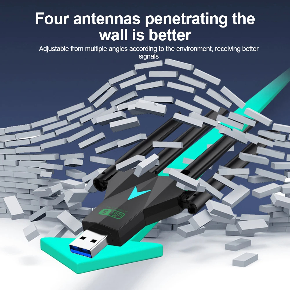 Dual Band 1300Mbps WiFi USB Adapter 2.4G/5Ghz Wi-Fi Dongle USB3.0 802.11AC 4-Antenna Wireless Receiver For PC/Laptop Driver Free