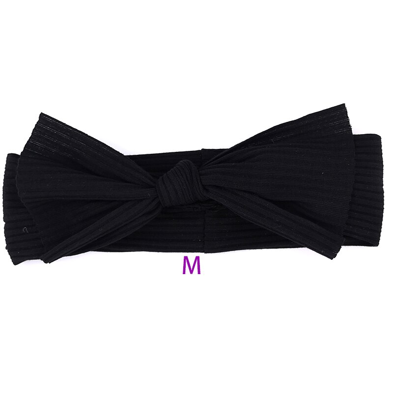 Bandeaux en coton côtelé pour -né garçon et fille, couvre-chef à nœud papillon, doux et extensible, accessoires pour cheveux: black M