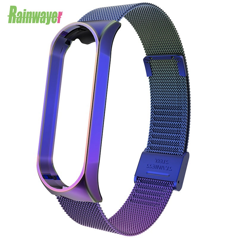 Pulsera inteligente para Xiaomi mi Band 3 4 mi Band 4 3 correa de Metal de acero inoxidable Z2